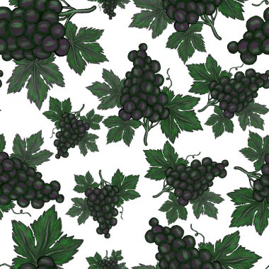 Üzümlü, yaratıcı, kusursuz desen. Yağlı boya etkisi. Parlak yaz baskısı. Her amaç için harika bir tasarım