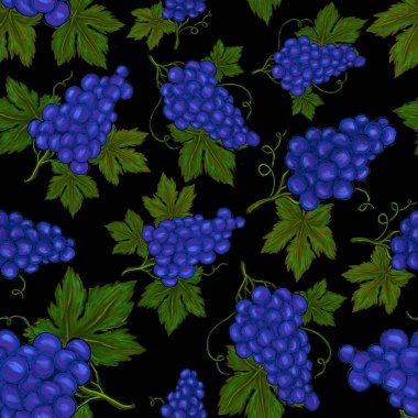 Üzümlü, yaratıcı, kusursuz desen. Yağlı boya etkisi. Parlak yaz baskısı. Her amaç için harika bir tasarım