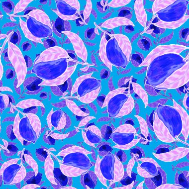 Limonlu, yaratıcı, kusursuz desen. Yağlı boya etkisi. Parlak yaz baskısı. Her amaç için harika bir tasarım