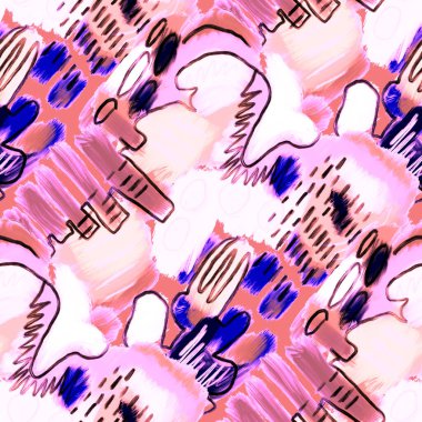 Güzel, parlak soyut elementlerle, yaratıcı, kusursuz bir desen. Her türlü tasarım için renkli bir doku. Grafik olarak soyut bir arkaplan. Çağdaş sanat. Moda modern tarzı.