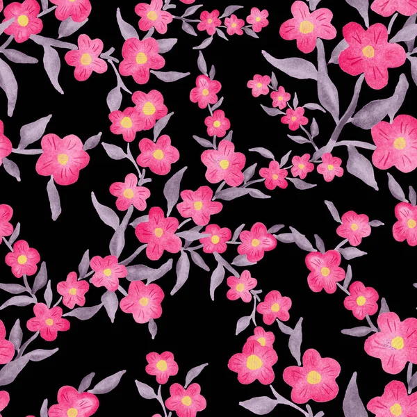 Aquarell Nahtloses Muster Mit Floralen Frühlingssträußen Vintage Botanische Illustration Elegante — Stockfoto