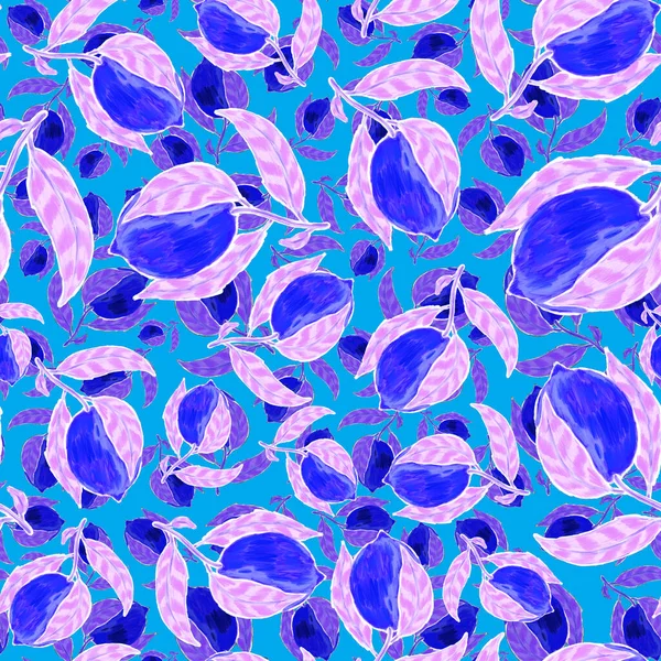 Limonlu, yaratıcı, kusursuz desen. Yağlı boya etkisi. Parlak yaz baskısı. Her amaç için harika bir tasarım