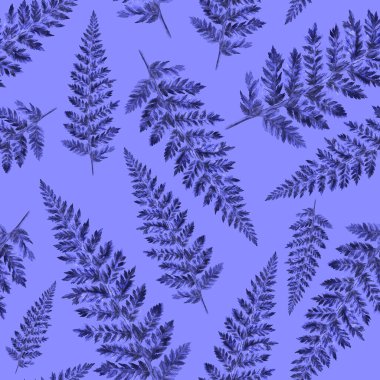 Eğrelti otu yapraklı suluboya desenli. Yaprak süsleme. Klasik botanik egzotik resim duvar kâğıdı.