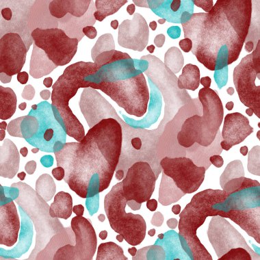 Suluboya, soyut, kusursuz desen. Parlak el yapımı elementlerle yaratıcı doku. Soyut renkli yazdırma.