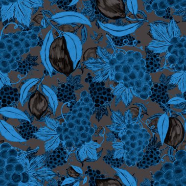 Meyveli, limonlu, portakallı, üzümlü ve narlı yaratıcı kusursuz desen. Yağlı boya etkisi. Parlak yaz baskısı. Her amaç için harika bir tasarım