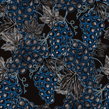 Üzümlü, yaratıcı, kusursuz desen. Yağlı boya etkisi. Parlak yaz baskısı. Her amaç için harika bir tasarım