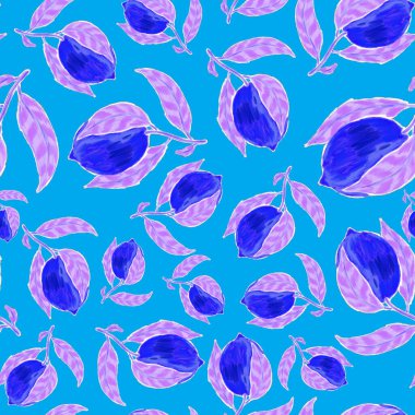 Limonlu, yaratıcı, kusursuz desen. Yağlı boya etkisi. Parlak yaz baskısı. Her amaç için harika bir tasarım