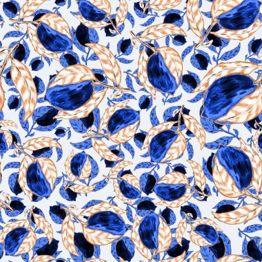 Limonlu, yaratıcı, kusursuz desen. Yağlı boya etkisi. Parlak yaz baskısı. Her amaç için harika bir tasarım