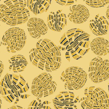 Yaratıcı renkli tropikal yaprakları olan modern, soyut, pürüzsüz desen. Geçmişe dönük parlak yaz geçmişi. Orman yaprakları çizimi. Mayo botanik tasarımı. Antika egzotik baskı.