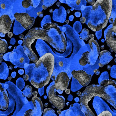 Suluboya, soyut, kusursuz desen. Parlak el yapımı elementlerle yaratıcı doku. Soyut renkli yazdırma.