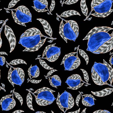 Limonlu, yaratıcı, kusursuz desen. Yağlı boya etkisi. Parlak yaz baskısı. Her amaç için harika bir tasarım