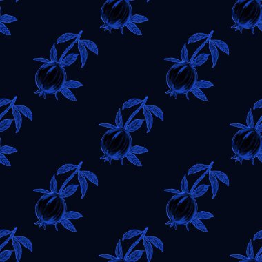 Nar ile yaratıcılığı kusursuz desen. Yağlı boya etkisi. Parlak yaz baskısı. Her amaç için harika bir tasarım