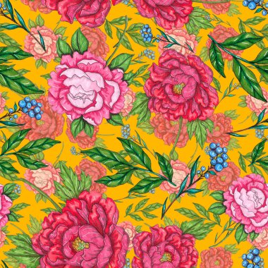 Çiçek buketli suluboya desenli. Klasik botanik çizimi. Her türlü tasarım için zarif bir dekorasyon. Renkli ve soyut çiçekli moda baskısı. Suluboya dokusu.