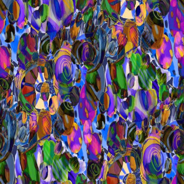 Güzel, parlak soyut elementlerle, yaratıcı, kusursuz bir desen. Her türlü tasarım için renkli bir doku. Grafik olarak soyut bir arkaplan. Çağdaş sanat. Modern tarz modaya uygun. Yağlı boya etkisi.