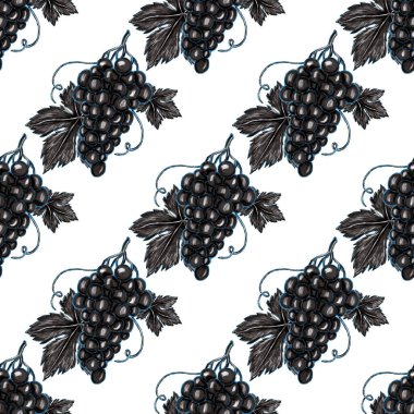 Üzümlü, yaratıcı, kusursuz desen. Yağlı boya etkisi. Parlak yaz baskısı. Her amaç için harika bir tasarım