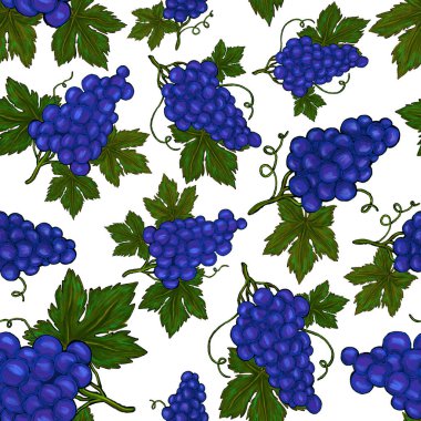 Üzümlü, yaratıcı, kusursuz desen. Yağlı boya etkisi. Parlak yaz baskısı. Her amaç için harika bir tasarım