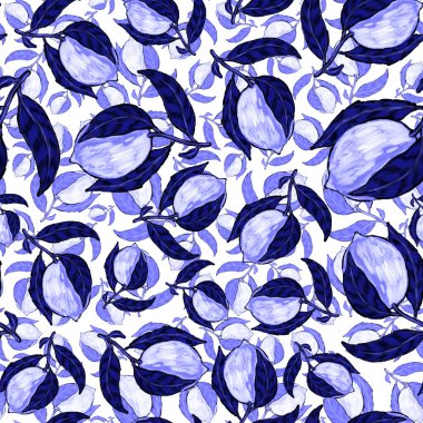 Limonlu, yaratıcı, kusursuz desen. Yağlı boya etkisi. Parlak yaz baskısı. Her amaç için harika bir tasarım