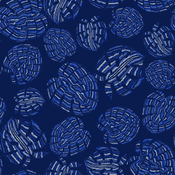 Yaratıcı renkli tropikal yaprakları olan modern, soyut, pürüzsüz desen. Geçmişe dönük parlak yaz geçmişi. Orman yaprakları çizimi. Mayo botanik tasarımı. Antika egzotik baskı.