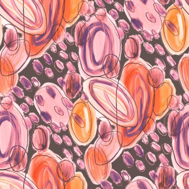 Güzel, parlak soyut elementlerle, yaratıcı, kusursuz bir desen. Her türlü tasarım için renkli bir doku. Grafik olarak soyut bir arkaplan. Çağdaş sanat. Modern tarz modaya uygun. Yağlı boya etkisi.