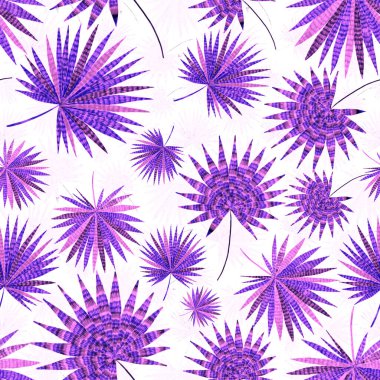 Yaratıcı renkli tropikal yaprakları olan modern, soyut, pürüzsüz desen. Geçmişe dönük parlak yaz geçmişi. Orman yaprakları çizimi. Mayo botanik tasarımı. Antika egzotik baskı.