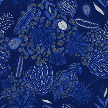 Yaratıcı renkli tropikal yaprakları ve leopar benekleri olan modern soyut ve pürüzsüz desen. Geçmişe dönük parlak yaz geçmişi. Orman yaprakları çizimi. Mayo botanik tasarımı. Antika egzotik baskı.