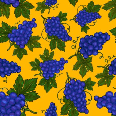 Üzümlü, yaratıcı, kusursuz desen. Yağlı boya etkisi. Parlak yaz baskısı. Her amaç için harika bir tasarım
