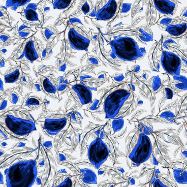 Limonlu, yaratıcı, kusursuz desen. Yağlı boya etkisi. Parlak yaz baskısı. Her amaç için harika bir tasarım