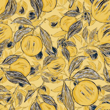 Portakallı, yaratıcı, kusursuz desen. Yağlı boya etkisi. Parlak yaz baskısı. Her amaç için harika bir tasarım