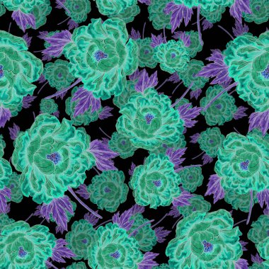 Çiçek buketli suluboya desenli. Klasik botanik çizimi. Her türlü tasarım için zarif bir dekorasyon. Renkli ve soyut çiçekli moda baskısı. Suluboya dokusu.