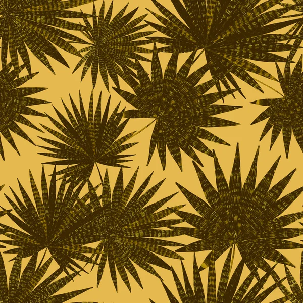 創造的なカラフルな熱帯の葉と現代抽象的なシームレスパターン レトロな明るい夏の背景 ジャングルの葉のイラスト 水着植物デザイン ヴィンテージエキゾチックな Print — ストック写真