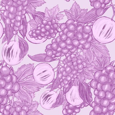 Meyveli, limonlu, portakallı, üzümlü ve narlı yaratıcı kusursuz desen. Yağlı boya etkisi. Parlak yaz baskısı. Her amaç için harika bir tasarım