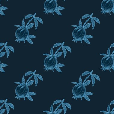 Nar ile yaratıcılığı kusursuz desen. Yağlı boya etkisi. Parlak yaz baskısı. Her amaç için harika bir tasarım