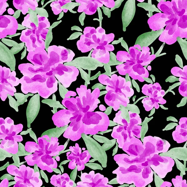 Patrón Sin Costuras Acuarela Con Ramos Florales Primavera Ilustración Botánica —  Fotos de Stock