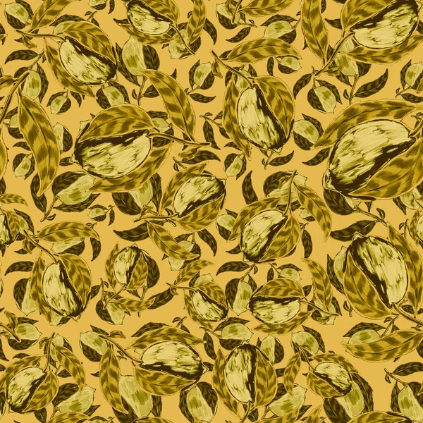 Limonlu, yaratıcı, kusursuz desen. Yağlı boya etkisi. Parlak yaz baskısı. Her amaç için harika bir tasarım