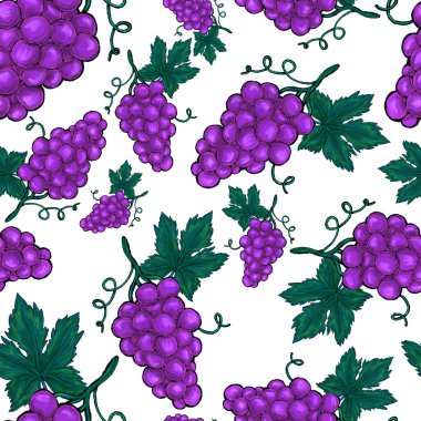 Üzümlü, yaratıcı, kusursuz desen. Yağlı boya etkisi. Parlak yaz baskısı. Her amaç için harika bir tasarım