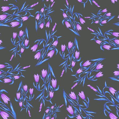 Çiçek buketli suluboya desenli. Klasik botanik çizimi. Her türlü tasarım için zarif bir dekorasyon. Renkli ve soyut çiçekli moda baskısı. Suluboya dokusu.