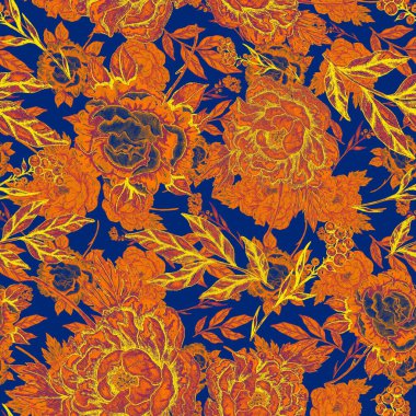 Çiçek buketli suluboya desenli. Klasik botanik çizimi. Her türlü tasarım için zarif bir dekorasyon. Renkli ve soyut çiçekli moda baskısı. Suluboya dokusu.