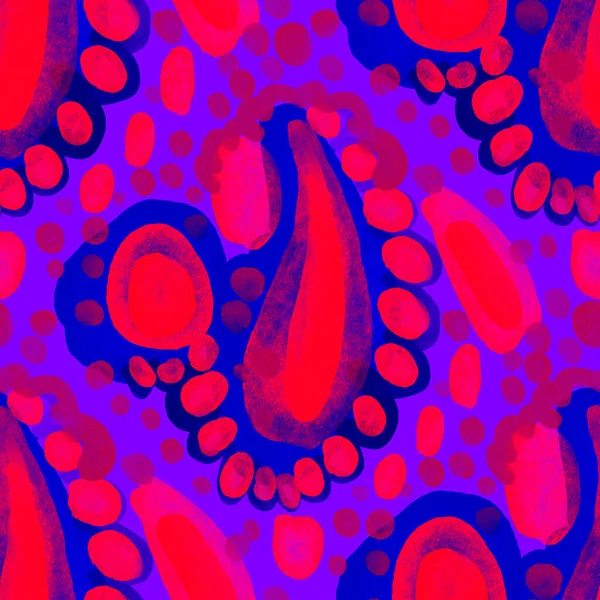 Suluboya, soyut, kusursuz desen. Parlak el yapımı elementlerle yaratıcı doku. Soyut renkli yazdırma.