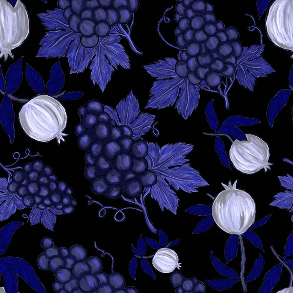 Meyveli, limonlu, portakallı, üzümlü ve narlı yaratıcı kusursuz desen. Yağlı boya etkisi. Parlak yaz baskısı. Her amaç için harika bir tasarım