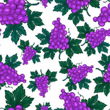 Üzümlü, yaratıcı, kusursuz desen. Yağlı boya etkisi. Parlak yaz baskısı. Her amaç için harika bir tasarım