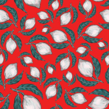 Limonlu, yaratıcı, kusursuz desen. Yağlı boya etkisi. Parlak yaz baskısı. Her amaç için harika bir tasarım