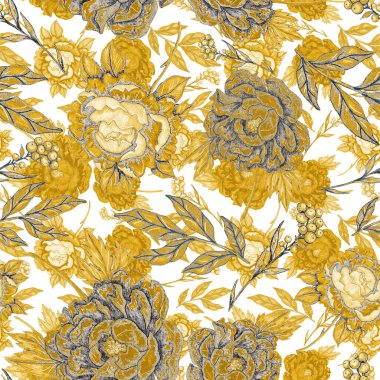 Çiçek buketli suluboya desenli. Klasik botanik çizimi. Her türlü tasarım için zarif bir dekorasyon. Renkli ve soyut çiçekli moda baskısı. Suluboya dokusu.