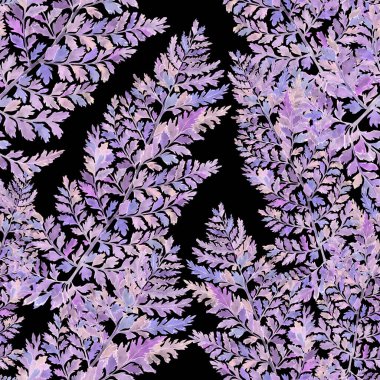 Eğrelti otu yapraklı suluboya desenli. Yaprak süsleme. Klasik botanik egzotik resim duvar kâğıdı.