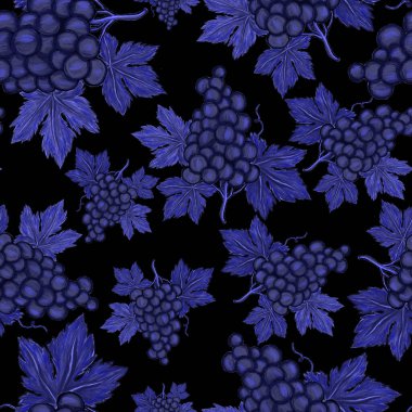 Üzümlü, yaratıcı, kusursuz desen. Yağlı boya etkisi. Parlak yaz baskısı. Her amaç için harika bir tasarım