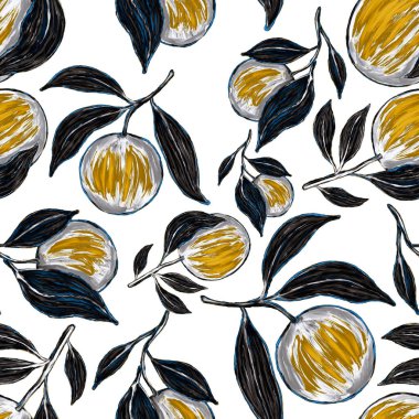 Portakallı, yaratıcı, kusursuz desen. Yağlı boya etkisi. Parlak yaz baskısı. Her amaç için harika bir tasarım