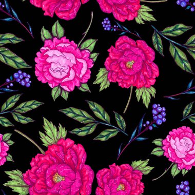 Çiçek buketli suluboya desenli. Klasik botanik çizimi. Her türlü tasarım için zarif bir dekorasyon. Renkli ve soyut çiçekli moda baskısı. Suluboya dokusu.