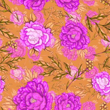 Çiçek buketli suluboya desenli. Klasik botanik çizimi. Her türlü tasarım için zarif bir dekorasyon. Renkli ve soyut çiçekli moda baskısı. Suluboya dokusu.