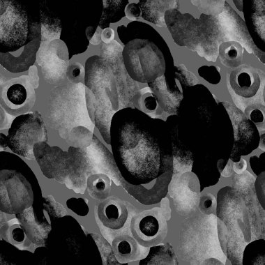 Suluboya, soyut, kusursuz desen. Parlak el yapımı elementlerle yaratıcı doku. Soyut renkli yazdırma.