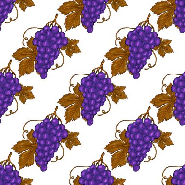 Üzümlü, yaratıcı, kusursuz desen. Yağlı boya etkisi. Parlak yaz baskısı. Her amaç için harika bir tasarım