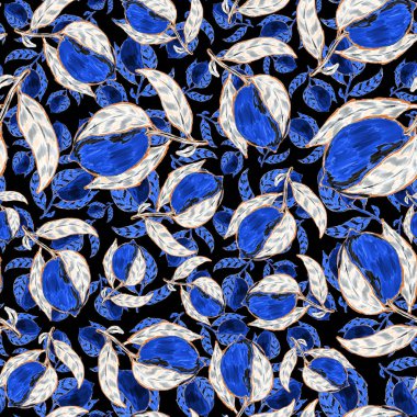 Limonlu, yaratıcı, kusursuz desen. Yağlı boya etkisi. Parlak yaz baskısı. Her amaç için harika bir tasarım